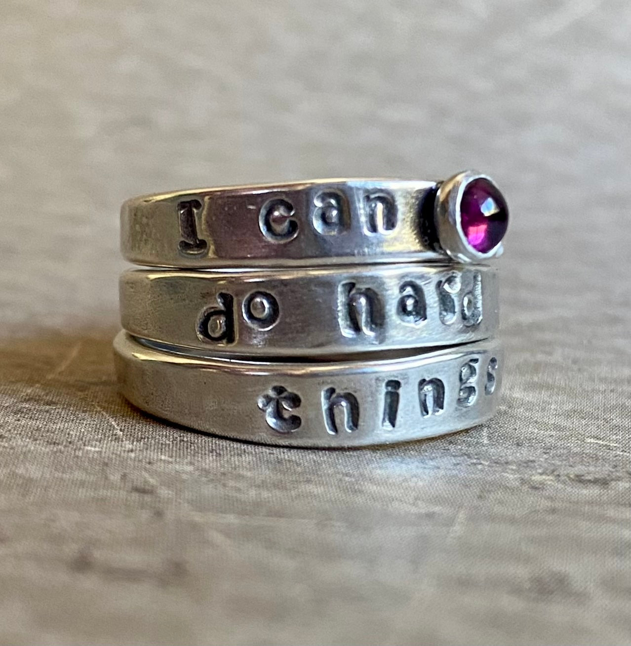 Sassy Stacks (I can do hard things, Rhodolite Garnet)