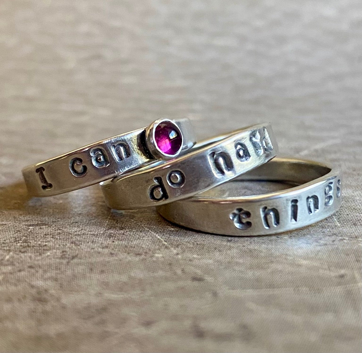 Sassy Stacks (I can do hard things, Rhodolite Garnet)