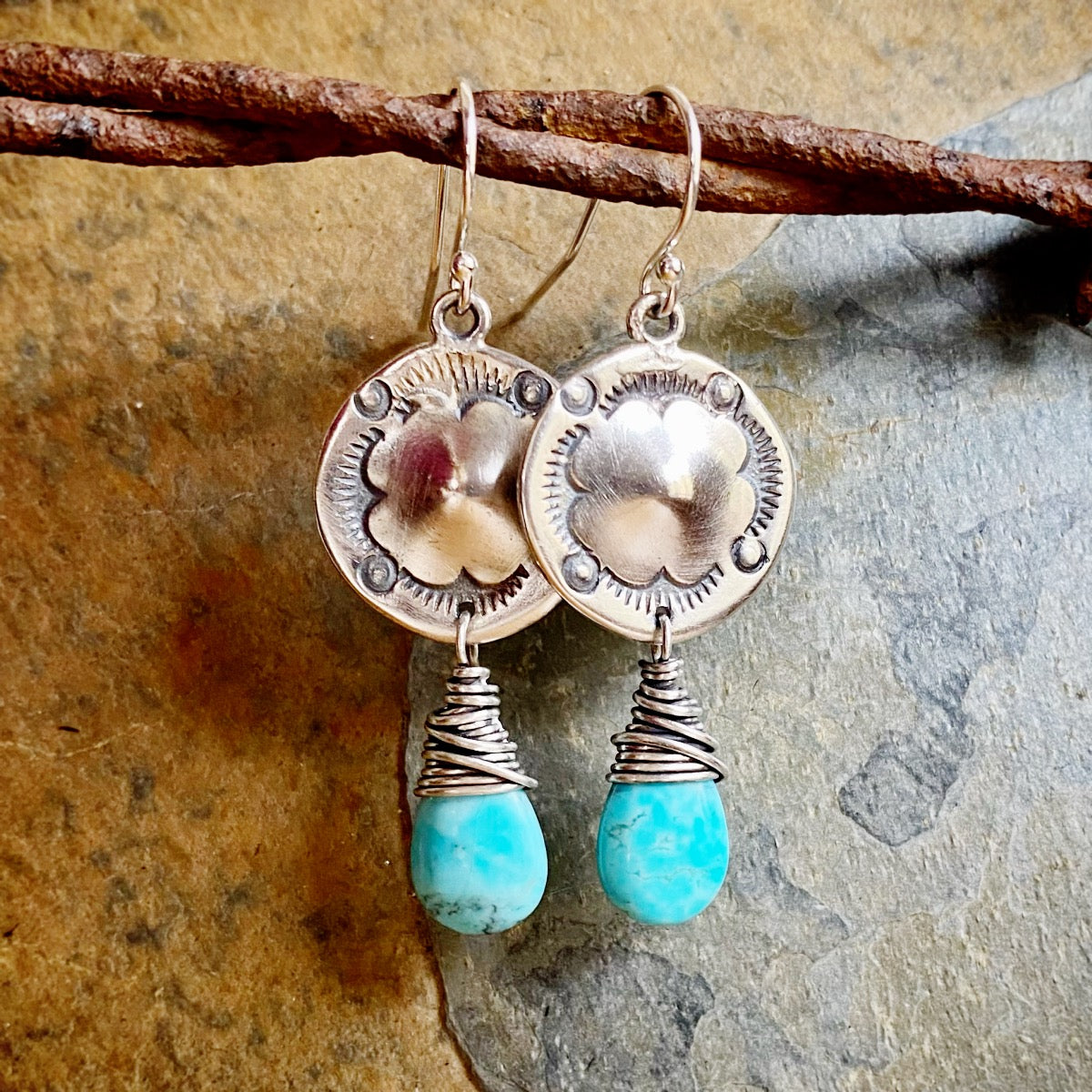 Silver Earrings with turquoise