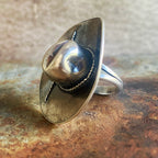 Ten Gallon Cowboy Hat Ring in Silver
